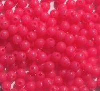200 5mm Acrylic Opaque Hot Pink Round Beads